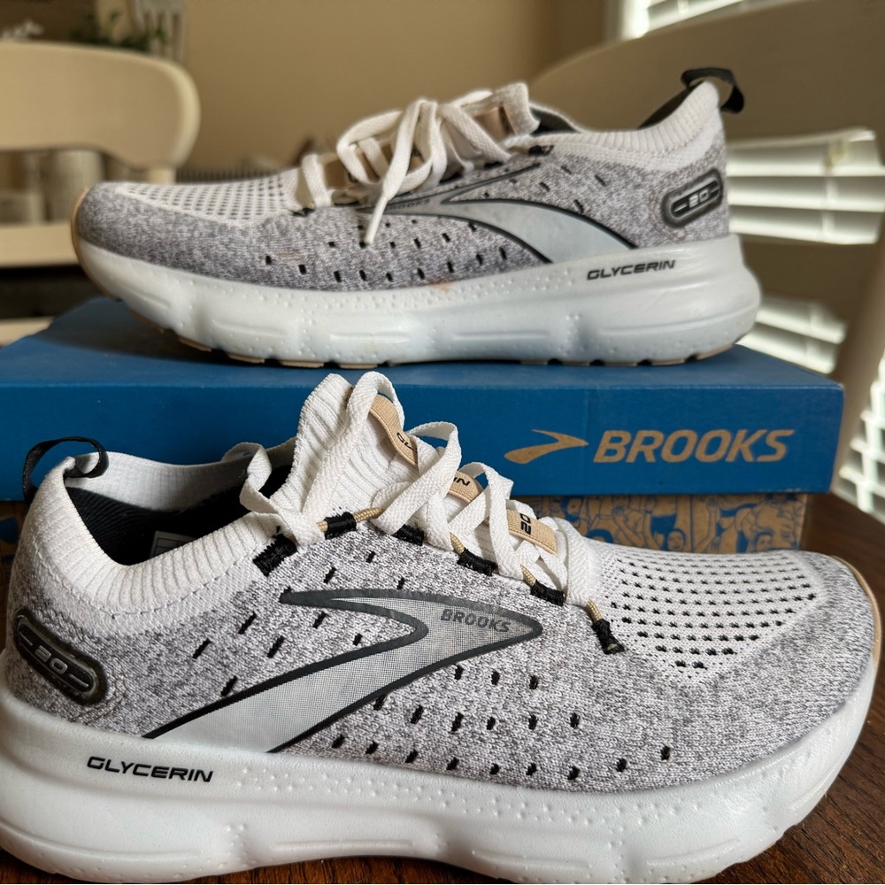 Brooks Women’s  White and Gray Running Shoes